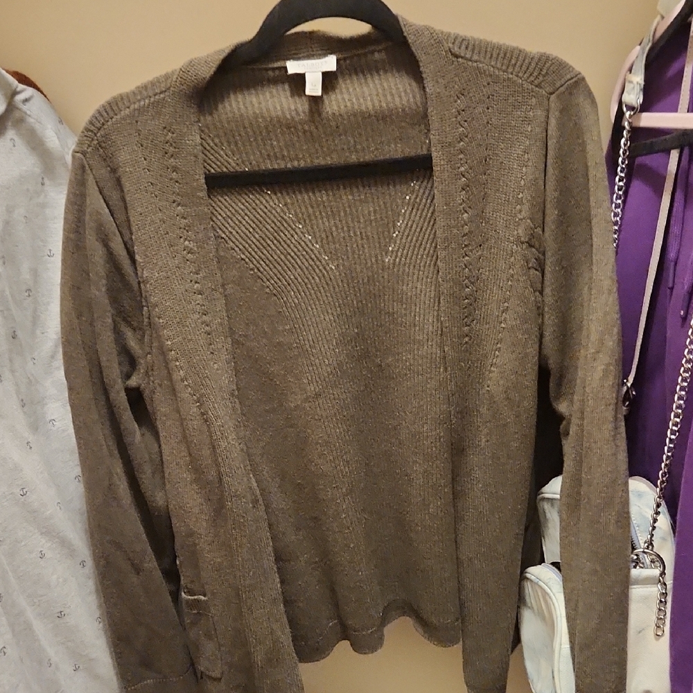 Talbots Olive Cardigan Sweater